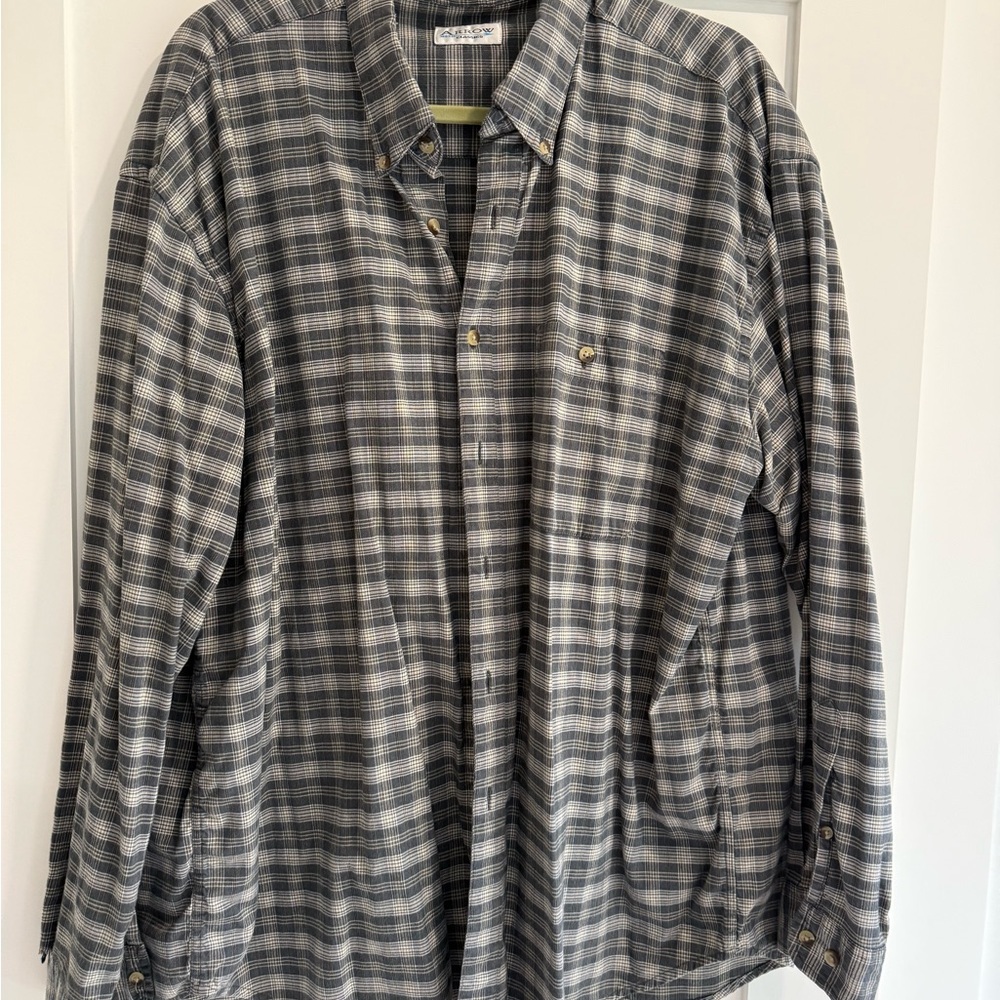 Arrow Black and Gray Checkered Casual Shirt